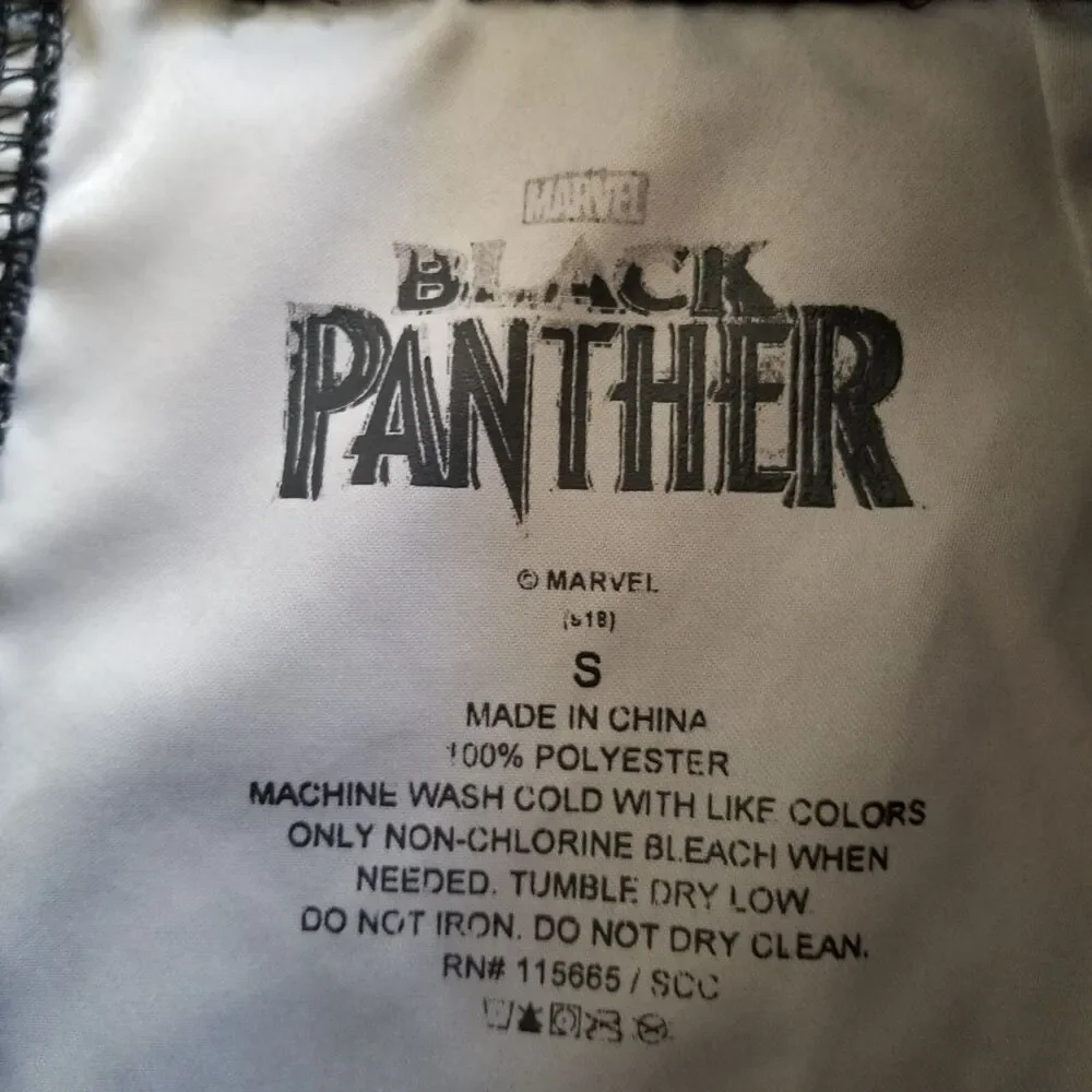 Marvel Black Panther Board Shorts Mens Small Black Gray w/logo Pockets 32x8.5